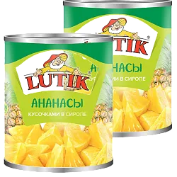 Ананас с Кусочками в Сиропе 580 гр Лутик