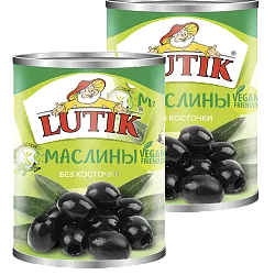 Маслины Черные без Косточки 280 гр Лутик ж/б