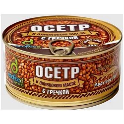 Осетр с Гречкой в Оливковом Масле 290 гр Эко Фуд