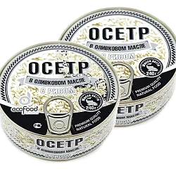 Осетр с Рисом в Оливковом Масле 290 гр Эко Фуд